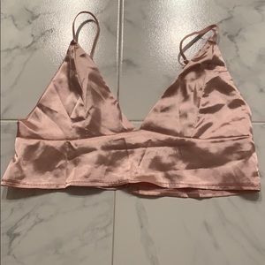 Pink satin top